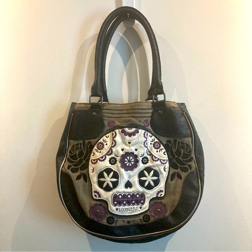LOUNGEFLY Logo Dia De Los Muertos Day of the Dead Bag Tote Purse Handbag